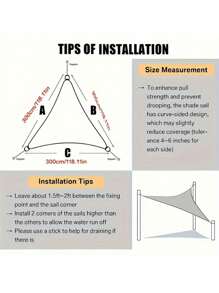 Tenda triangolare da esterno, telo parasole per patio/balcone, gazebo pieghevole rivestito in argento, adatto per terrazzo/cortile/ponte/giardino/eventi all''aperto