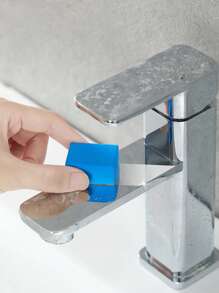 2pcs Rust Remover & Stain Remover, Magic Eraser Sponge, Abrasive Sponge Block, Blemish-Free Sponge Wipe, For Bathroom Glassware, Kitchen Pot Stains, Faucet, Cookware & Glassware Cleaning Tool, Removes Dirt, Rust & Limescale