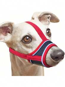 1 件装反光软尼龙狗口套，带加固带和透气网眼，可调节