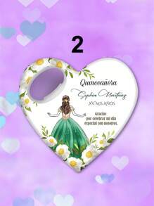1pc/Bulk Customized 15th Birthday Party Favor, Princess Rose Heart-Shaped Bottle Opener, Sweet 15th Birthday Fridge Magnet, 15th Birthday Party Guest Gift Souvenir, Suitable For 15 Year Old Girls - Multicolor - View 25
