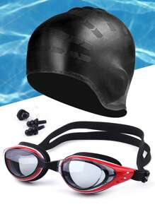 SHENYU Swimming Goggles With Anti-Fog, Swimming Cap, Nose Clips & Ear Plugs Set - Multicolor - View 1