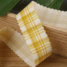 蕾丝格子丝带，烘焙礼盒鲜花包装蝴蝶结DIY发饰锯齿状涤纶格子图案织带