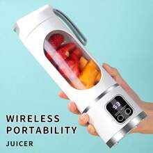 1500mAh USB Rechargeable Portable Milkshake Blender With LED Display, 12-Blade, Mini Juice Blender For Instant Nutrition