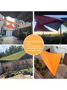 مظلة مثلثة للخارج، شريحة تظليل للشمس لشرفة/شرفة، مظلة شمس مطوية مطلية بالفضة، مناسبة للأحداث الخارجية/الحديقة/الممر/الفناء/الشرفة - مثلث - مشاهدة 10