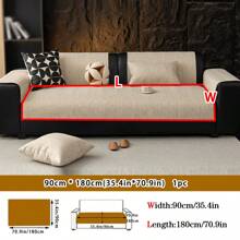 1pc All-Season Linen-Like Sofa Cushion Cover, Style Pet-Friendly Anti-Dirty Anti-Slip Sofa Slipcover, Scratch Resistant For L-Shaped Combo Sofa And 1/2/3/4 Seat Sofa (Sold Individually), Spring/Autumn