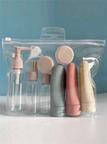 11pcs Travel Plastic Bottle Set, Assorted Size Portable Toiletry Container Kit, Random