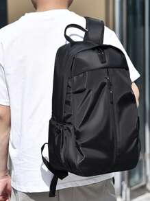 New Men's Backpack, Large Capacity Men's Business Computer Bag, Waterproof Travel Bag, Hiking Bag, Sports Backpack, Junior High School Student Bag - Black - View 4