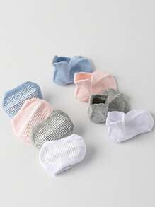 1/3/6 Pairs Plain Color Anti-Slip Infant & Toddler Floor Socks - Boys & Girls, Soft Dotted Grip Socks For Playmat, Trampoline, Indoor Crawling/Walking, Suitable For Daily Wear - Multicolor - View 5