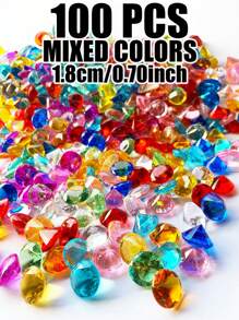 paquete mixto de 1/10/20/30/50/100 piezas de joyas de tesoro pirata con diamantes brillantes, grandes gemas de acrílico falsas, gemas de plástico multicolor para llenar jarrones, decoración de mesa para fiestas de cumpleaños, fiestas de piratas, juguetes para la piscina