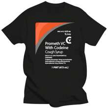 Cartoon.Casual Cough Syrup Promethazine Codeine Sizzurp T-Shirt Size S-5XL Streetwear Graphic Oversized Haruku Men Clothing - Black - View 1
