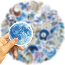 50 张蓝色海洋主题贴纸，适用于吉他、笔记本、行李箱 DIY 装饰、学校用品、返校 - 查看 7