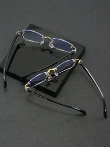 男士钻石边缘金属奢华时尚透明眼镜，适合日常佩戴、学习、看电视、玩电脑游戏