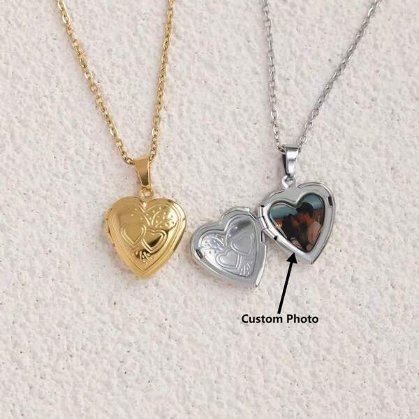 Custom Photo Personalised Small Locket Necklace With Photo, Heart Locket Necklace, Memorial Jewelry, Bridesmaid Gifts, Christmas Gift, Gift For Her,School Supplies,Back To School,School Gift,For Office,For School,For Classroom,For Teacher Gifts,For University,For Colleague,For Dorm Rooms,For Teacher,For Boys And Girls,For Teenagers,Junior High School Students,Middle School Students,High School Senior High School Students,College Students,University Students,Freshman,Sophomore,Underclassmen