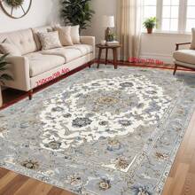 [Crystal Velvet 700g/㎡ Embossed Bottom 5mm Thick] Vintage European Style Floral Pattern Modern Carpet For Living Room, Kitchen, Bedroom, Study, Bathroom