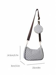 Set de 2 bolsos bandolera de unicolor con diseño de patrones a la moda