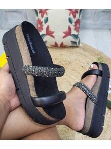 Moleca Platform Sandals With Straps And Glitter For Women