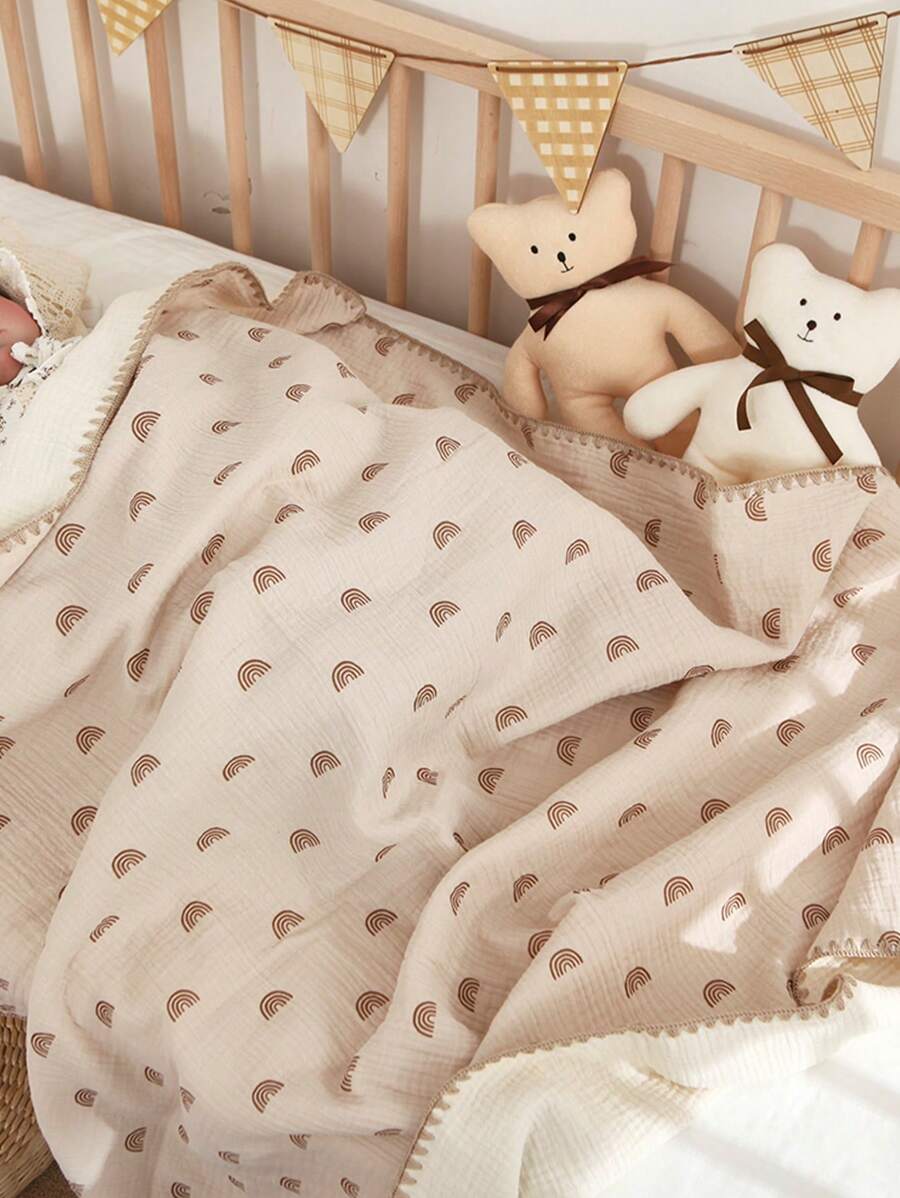 4 层平纹细布襁褓毯，舒适透气大号新生儿襁褓包