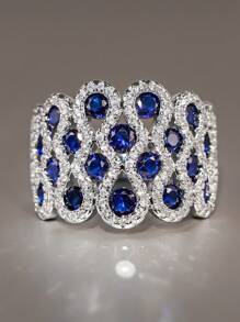 1pc Exquisite Cubic Zirconia Ring, Suitable For Women, Can Be Used As Wedding, Valentine's Day Gift, Jewelry, Gift For Mom, Mother, Mother's Day - 1# - View 18