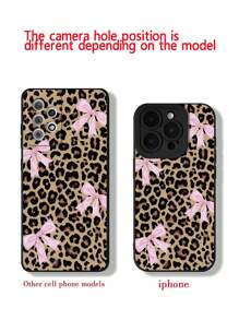 多孔直边豹纹蝴蝶结彩绘防摔手机壳 兼容 P14 Pro Max、P13、卡通P11、P12防摔XR卡通78 GES2手机壳XS，兼容 P15、P16、P16 Pro男款、Redmi系列、Redmi系列防水防震防刮 - 彩色 - 查看 6