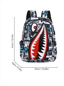 New Fashion Simple & Spacious Backpack, Casual College Style Student Backpack, Versatile Travel Daypack - Black - View 7