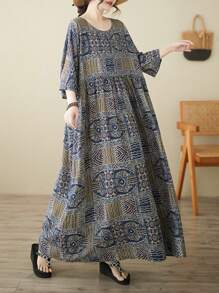 2026年中国春节上衣，妈妈度假连衣裙，夏季女士波西米亚休闲度假沙滩裙，上衣，大码连衣裙，睡衣内搭