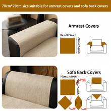 1pc All-Season Linen-Like Sofa Cushion Cover, Style Pet-Friendly Anti-Dirty Anti-Slip Sofa Slipcover, Scratch Resistant For L-Shaped Combo Sofa And 1/2/3/4 Seat Sofa (Sold Individually), Spring/Autumn