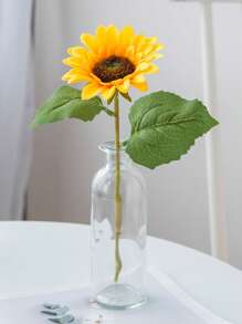 1PC/3PCS/5PCS Artificial Flowers Sunflowers Silk Gerbera Bouquets For Autumn Halloween Christmas Decorations Wedding Vase For Home Dining Room Bedroom Decorations, Festival Birthday Party Accessories, Wedding Venue Background Decoration Gifts Graduation