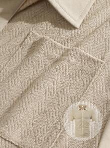 Homme Couleur Unie Décontracté Motif Croisé Serviette Jacquard Tissu Manches Courtes, Nouveau Style Européen et Américain d'Été - Kaki - Voir 5