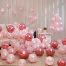 30pcs Pink Latex Balloons Set, 10/12 Inch, Suitable For Birthday, Wedding, Proposal, Anniversary And Other Occasions, Vivid Pink Party Decoration Gifts Graduation Birthday Decorations Party Decorations Bachelorette Decor Graduation Decorations Summer Beach Back To School School Supplies Room Decor - Pink - View 3