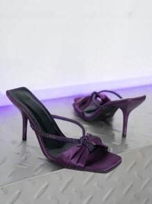 Sandalias hermosas para mujer - Nuevas sandalias de tacón alto delgado con decoración de mariposa de rhinestone, adecuadas para faldas, encantadoras y versátiles, para el trabajo y el transporte, en estilo romano de verano