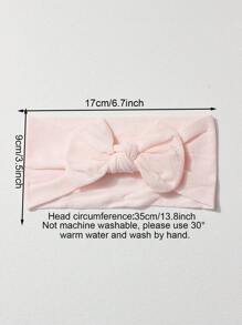 3pcs Solid Color Nylon Oversized Bow Baby Crease-Free Hairbands + 3pcs Cute Baby Bibs Set, Suitable For Daily Wear - Multicolor - View 7