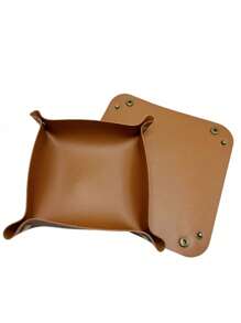 Hộp đựng đồ bằng da PU vuông 1 mảnh, chìa khóa cửa ra vào kiểu Bắc Âu INS, khay đựng đồ trang sức mỹ phẩm, nhiều màu sắc. Có thể sử dụng trong bếp, phòng ngủ, phòng khách. Quay lại trường - Nhiều màu - Xem 9