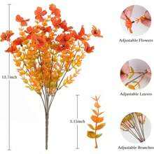 20 Bundles Artificial Flowers For Outdoor Faux Flowers No Fade Fake Plastic Plants Garden Porch Window Box Decorating (Pink)
