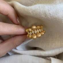 1 件复古纹理奢华优雅合成锆石可调节女士戒指，适合日常佩戴