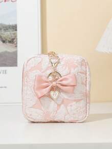 1x Cute Bow Pearl Bag Pendant + Lace Embroidery Square Bag, Bag Accessory Faux Pearl Keychain, Cute Faux Pearl Beaded Bracelet Keychain, Retro Charm Wallet Bag Backpack Car Charm For Women And Girls, Ribbon Pearl Pendant Suitable As A Gift For Friends And Relatives - Multicolor - View 15