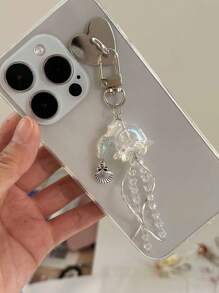 1 pieza Colgante de llavero con forma curva de metal de animal marino transparente de medusa soñadora, adecuado para funda de auriculares, bolso, teléfono, llaves (cantidad aleatoria de cuentas). Accesorios de coche, encantos de bolso, accesorios escolares, góticos, Y2K, accesorios de Halloween, ideas de regalo del Día del Maestro, Navidad, portaidentificaciones de cordones de bolso - Multicolor - Ver 3