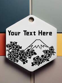 1pc Gepersonaliseerde Hexagonale Tag Sleutelhanger Met Bergtopontwerp, Aangepast Grappig Patroon En Tekst Van Roestvrij Staal, Geweldig Cadeau Voor Vrienden En Familie