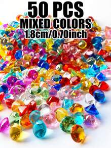 paquete mixto de 1/10/20/30/50/100 piezas de joyas de tesoro pirata con diamantes brillantes, grandes gemas de acrílico falsas, gemas de plástico multicolor para llenar jarrones, decoración de mesa para fiestas de cumpleaños, fiestas de piratas, juguetes para la piscina