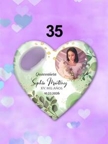 1pc/Bulk Customized 15th Birthday Party Favor, Princess Rose Heart-Shaped Bottle Opener, Sweet 15th Birthday Fridge Magnet, 15th Birthday Party Guest Gift Souvenir, Suitable For 15 Year Old Girls - Multicolor - View 22