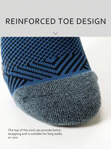 3 双专业运动袜男士马拉松跑步短袜男女士户外健身压缩踝袜厚毛巾底篮球袜男加大码 37-45