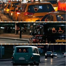 luz LED de dedo para coche, luz de gesto de mano para coche Nuevas luces de dedo LED para señal en la ventana trasera del coche Con mando a distancia - Negro - Ver 3