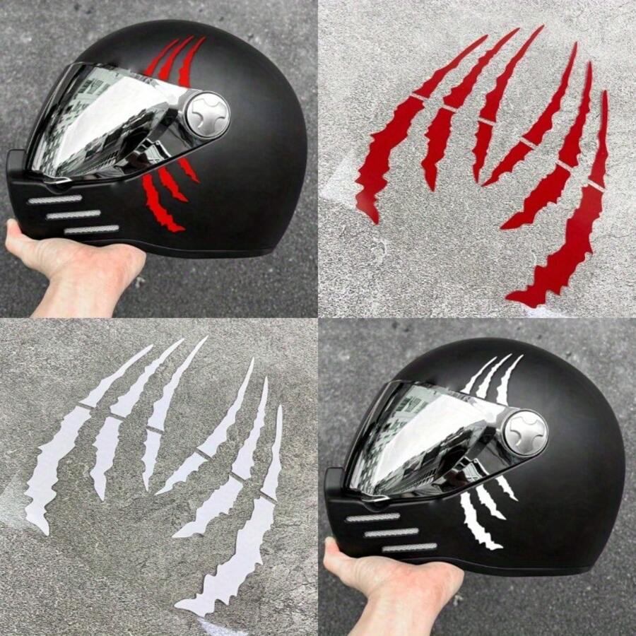 Motorcycle Helmet Monster Claw Scratch Sticker: Waterproof, DIY Racing Decoration - one-size - View 1