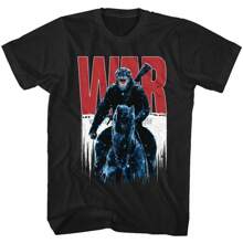 Planet Of The Apes WAR Caesar On Horseback Mens T Shirt Monkey Horse Chimpanzee - Black - View 1