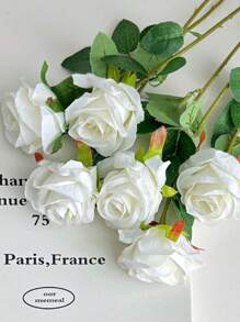 1 pieza / 3 piezas / 5 piezas Rosas artificiales - Flor artificial para el Día de la Madre, Día de San Valentín, decoración familiar, boda, festival con flores falsas