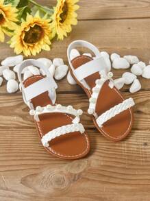 Najnowsze modne, urocze rzymskie sandały na zewnątrz, w stylu szkolnym, płaskie dla dzieci