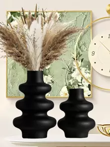 1个白色/黑色花瓶，适合现代家居装饰、波西米亚北欧极简风格，非常适合婚礼艺术装饰、母亲节礼物、客厅、卧室装饰。