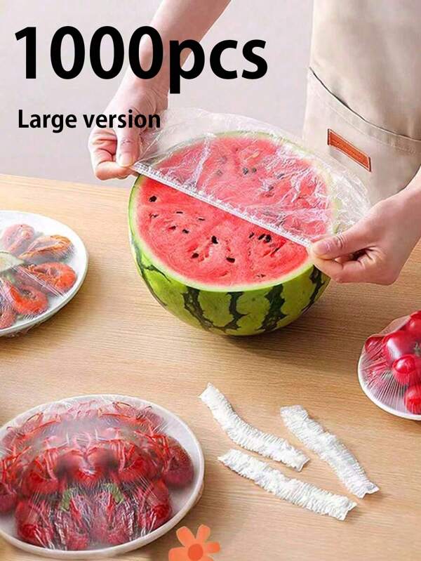 1000/500pcs VintageDisposable Fresh-Keeping Film, Disposable Plastic Wrap Household Kitchen Refrigerator Leftover Rice Fruit Food Plastic Sealed Fresh Cover, Anti-Odor Leak-Proof Dust-Proof Freezer Cover, Refrigerator Fresh Keeping Cover, Kitchen Accessories, Only Suitable For Small Plates With A Diameter Of 7.87in
