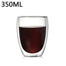 1-6 uds 80-450ML resistente al calor taza de cristal de té de doble pared cerveza café hecho a mano creativo bebida fría juego de vajilla transparente - 150 ml B - Ver 3