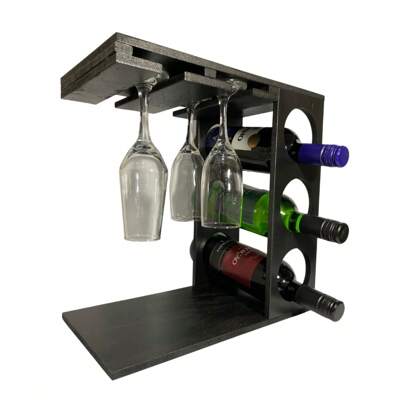 Adega para Vinhos e Taças Decoração Gourmet Rustica Cores MDF Adesivado