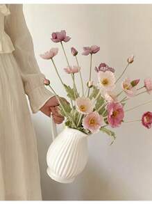 1 Flor artificial de amapola para decoración del hogar, flor de seda con tallo, adornos de flores artificiales para decoración de fiestas, bodas, restaurantes, mesas, ramos, regalos, cumpleaños, graduaciones, jardín, exterior, jardinería, flores falsas.